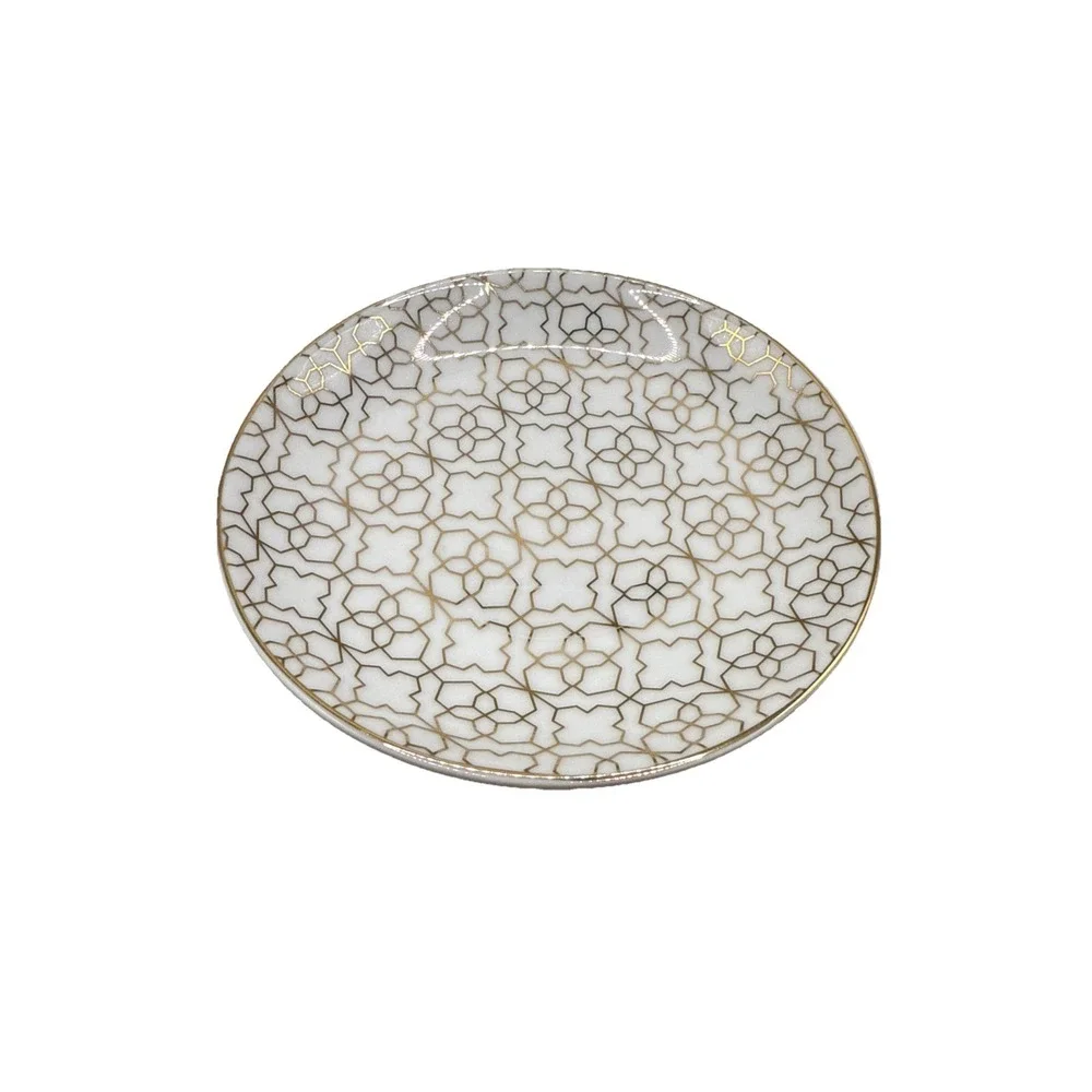 Kendra Scott Gold Filigree Ceramic Ring Holder Jewelry Trinket‎ Dish 4.5